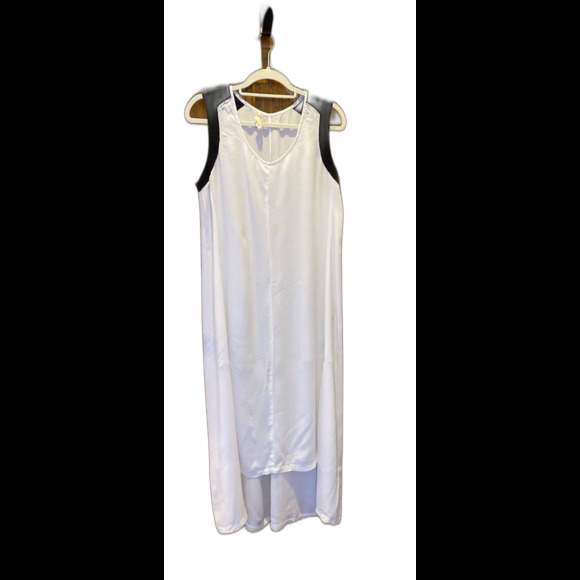 Pure DNKY Womens Loungewear Dress Size Large Color Block Hi Low Hem Semi Sheer - Picture 2 of 11